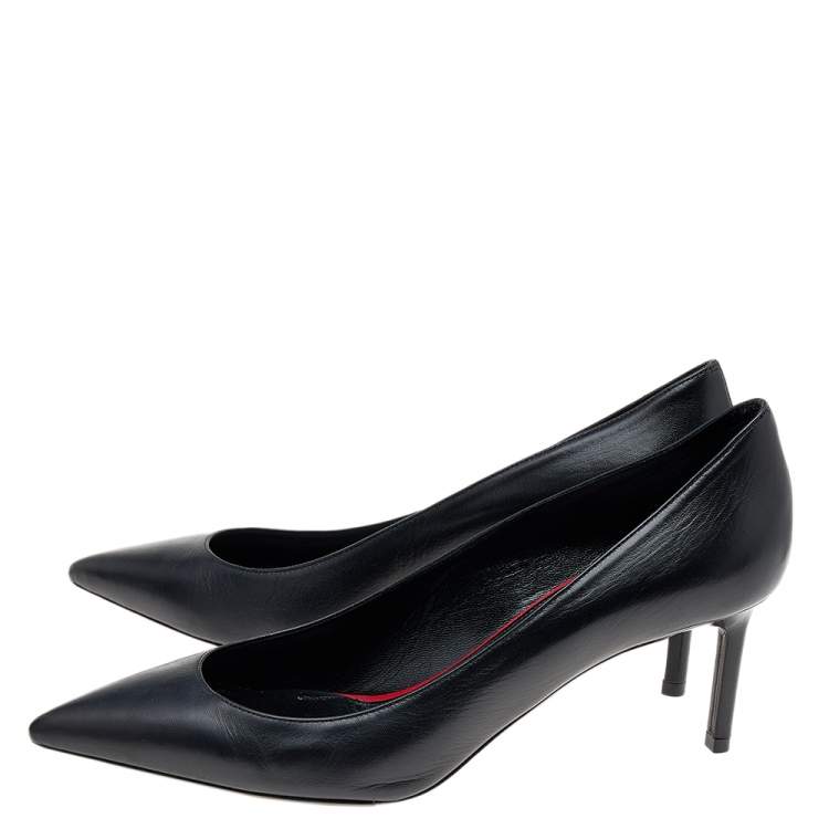 Pre Owned Saint Laurent Black Leather Anja Pointed Toe Pumps Size 38.5