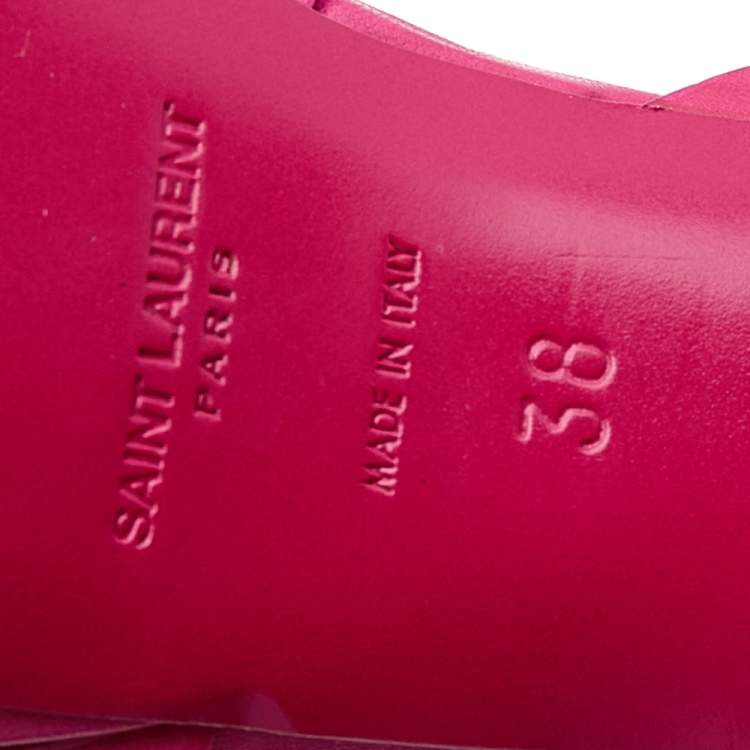 Pre Owned Saint Laurent Pink Leather Tribute Platform Pumps Size 38