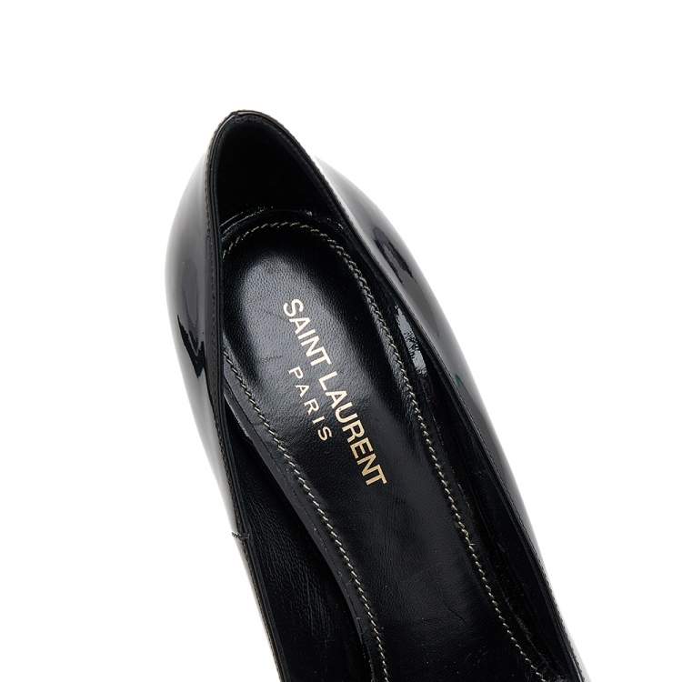 Pre Owned Saint Laurent Black Patent Leather Opyum Pointed Toe Pumps Size 41.5