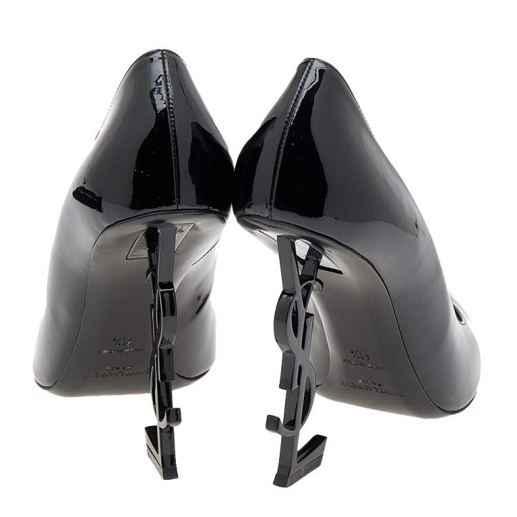 Pre Owned Saint Laurent Black Patent Leather Opyum Pointed Toe Pumps Size 41.5