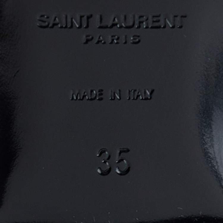 Pre Owned Saint Laurent Croc Embossed Leather Tribute Flats Size 35
