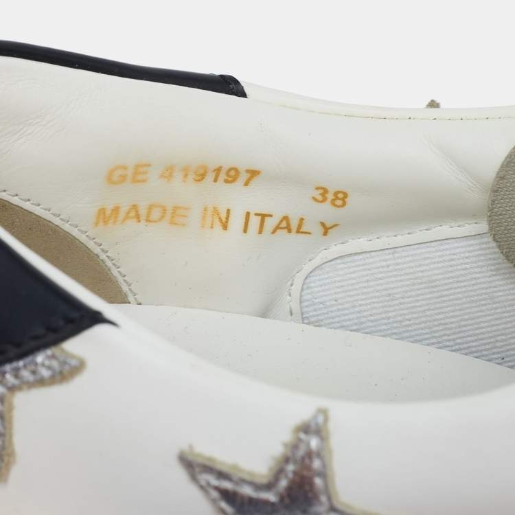 Pre Owned Saint Laurent White Leather Star Court Classic California Sneakers Size 38