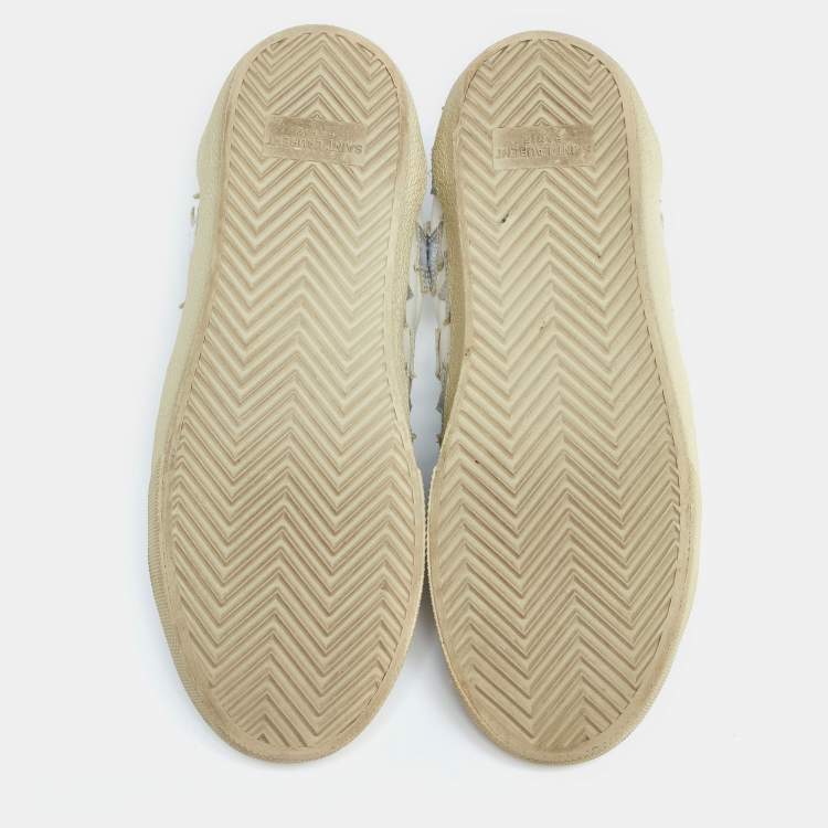 Pre Owned Saint Laurent White Leather Star Court Classic California Sneakers Size 38
