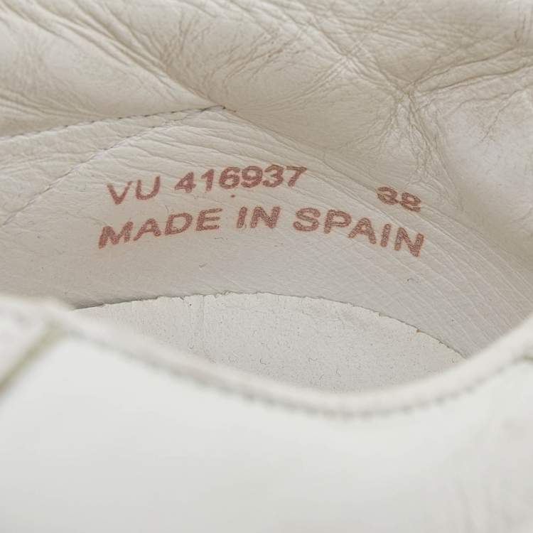 Pre Owned Saint Laurent White Leather Low Top Sneakers Size 38
