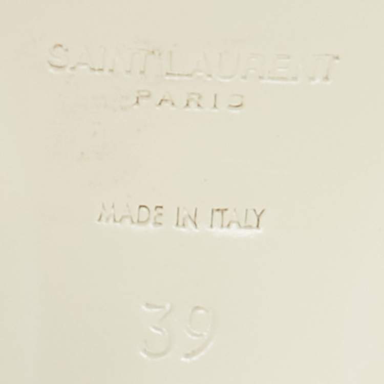 Pre Owned Saint Laurent White Leather Tribute Platform Sandals Size 39