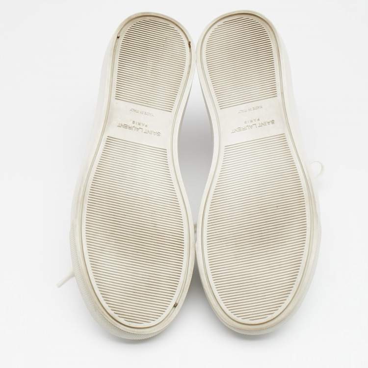 Pre Owned Saint Laurent White Leather Andy Low Top Sneakers Size 37