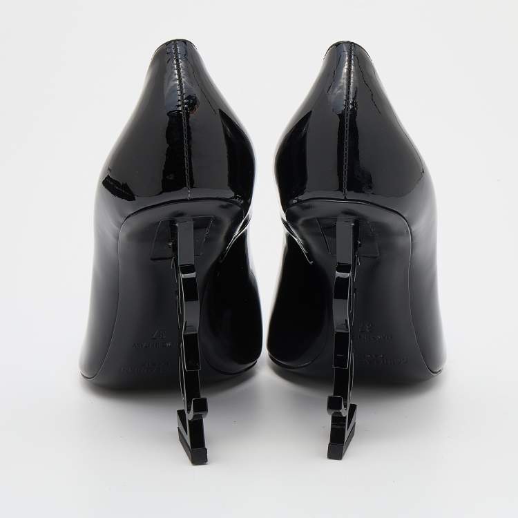 Pre Owned Saint Laurent Black Patent Leather Opyum Pumps Size 37