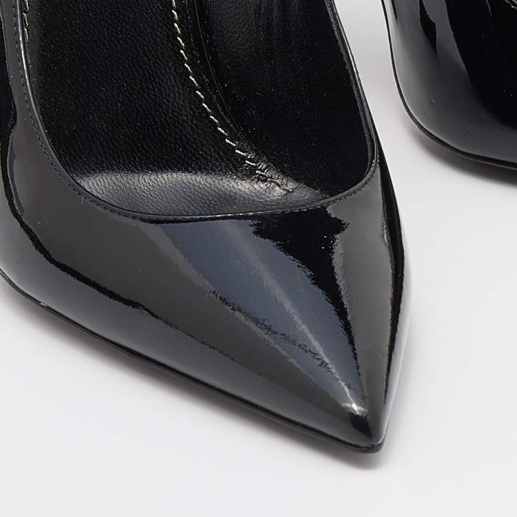Pre Owned Saint Laurent Black Patent Leather Opyum Pumps Size 37