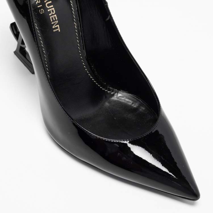 Pre Owned Saint Laurent Black Patent Leather Opyum Pumps Size 37