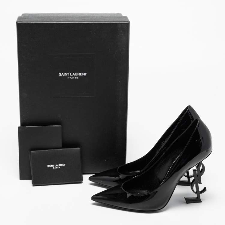 Pre Owned Saint Laurent Black Patent Leather Opyum Pumps Size 37