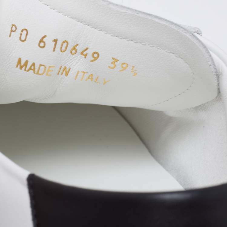 Pre Owned Saint Laurent White Leather Lace Up Sneakers Size 39.5