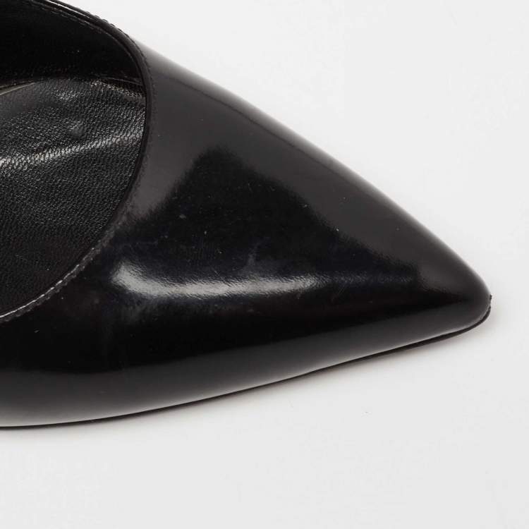 مملوكة مسبقًا Saint Laurent Black Patent Leather Classic Pointed Toe Pumps Size 36