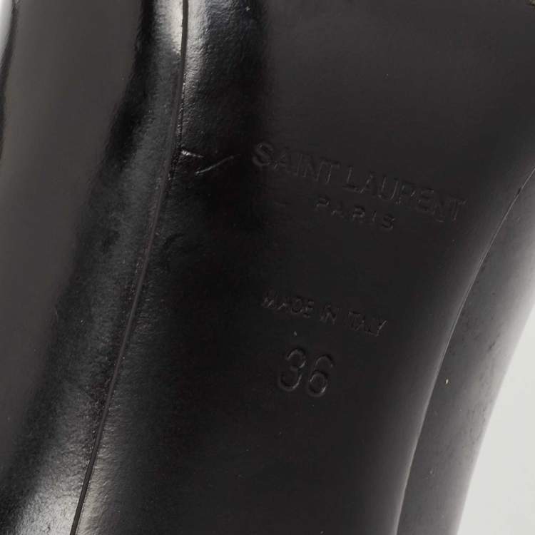 مملوكة مسبقًا Saint Laurent Black Patent Leather Classic Pointed Toe Pumps Size 36