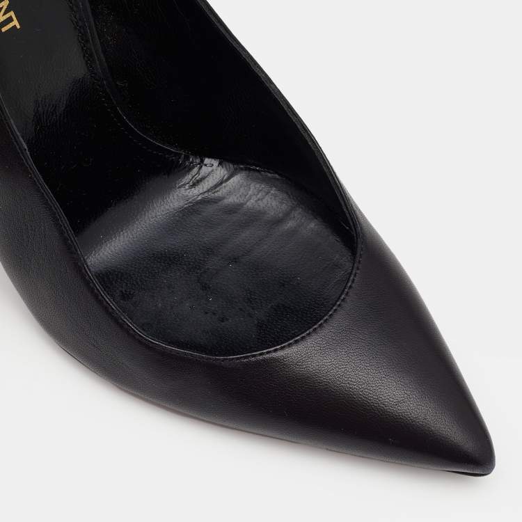 Pre Owned Saint Laurent Black Leather Opyum Pumps Size 38.5