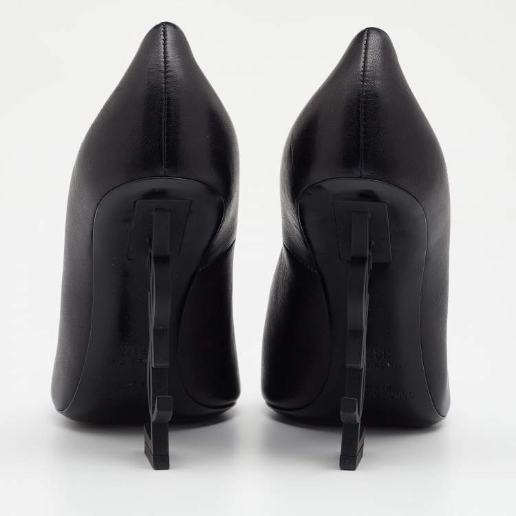 Pre Owned Saint Laurent Black Leather Opyum Pumps Size 38.5