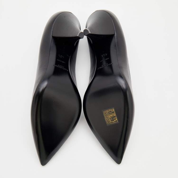Pre Owned Saint Laurent Black Leather Classic Pointed Toe Pumps Size 40.5