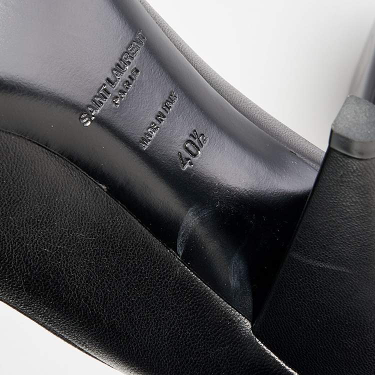 Pre Owned Saint Laurent Black Leather Classic Pointed Toe Pumps Size 40.5