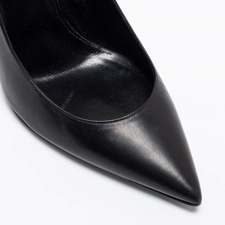 Pre Owned Saint Laurent Black Leather Opyum Pumps Size 38