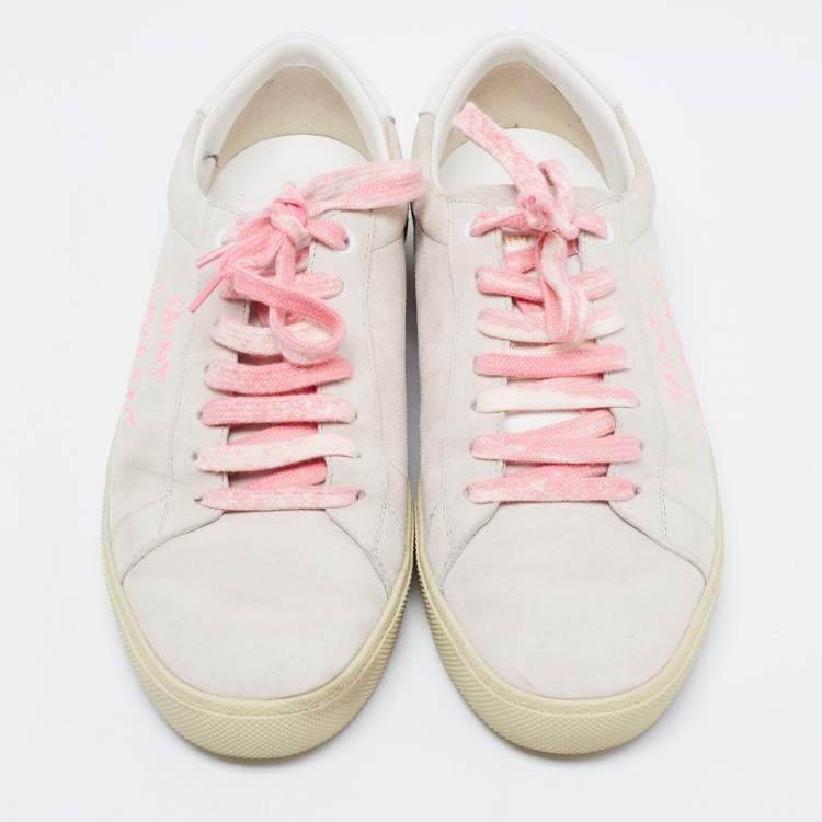 Pre Owned Saint Laurent Grey Suede Court Classic Low-Top Sneakers Size 41