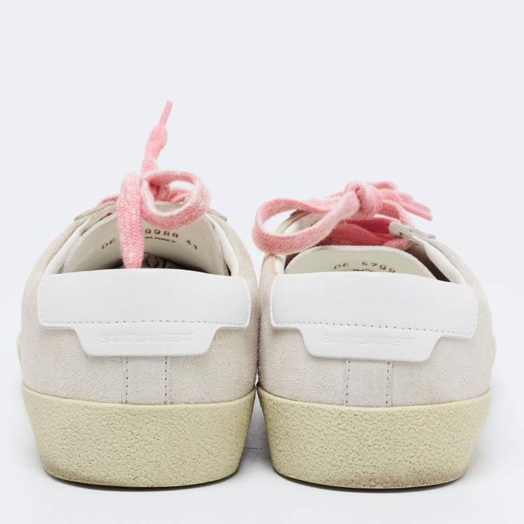 Pre Owned Saint Laurent Grey Suede Court Classic Low-Top Sneakers Size 41