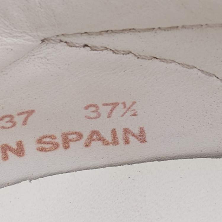 Pre Owned Saint Laurent White Leather Distressed Court Classic Surf Sneakers Size 37.5