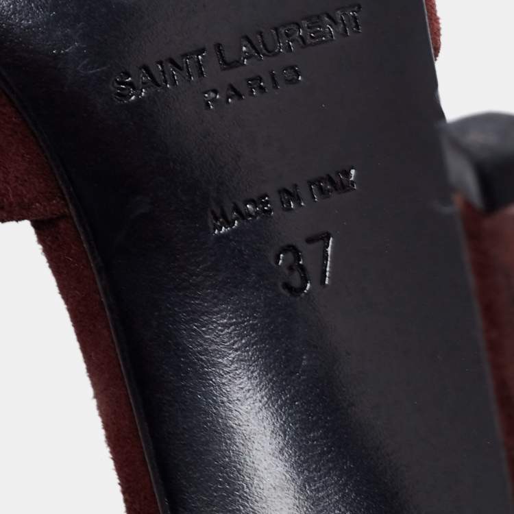 Pre Owned Saint Laurent Brown Suede D-orsay Pumps Size 37