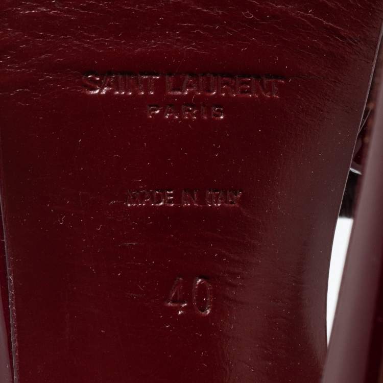 مملوكة مسبقًا Saint Laurent Red Patent  Tribute  Sandals Size 40