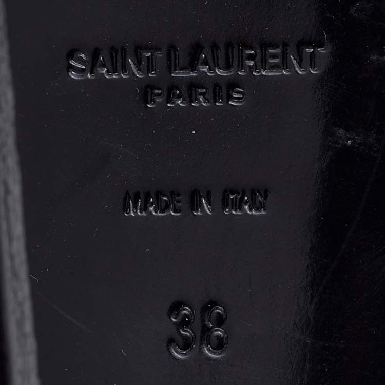 مملوكة مسبقًا Saint Laurent Black Leather Janis Pointed Toe Pumps Size 38