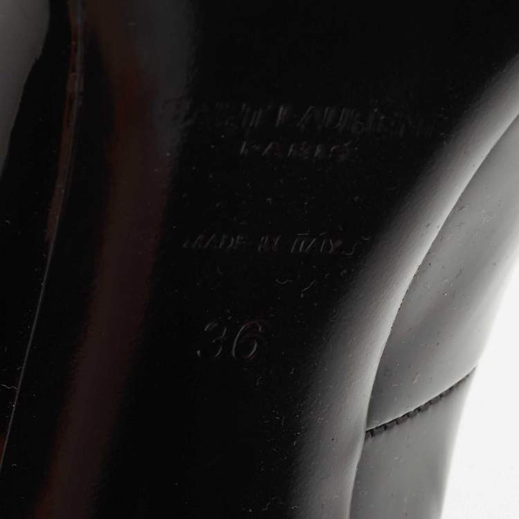 Pre Owned Saint Laurent Black Patent Leather Kiki Pumps Size 36