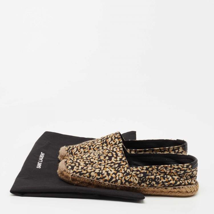 Pre Owned Saint Laurent Multicolor Canvas Slip-On Espadrilles Size 38