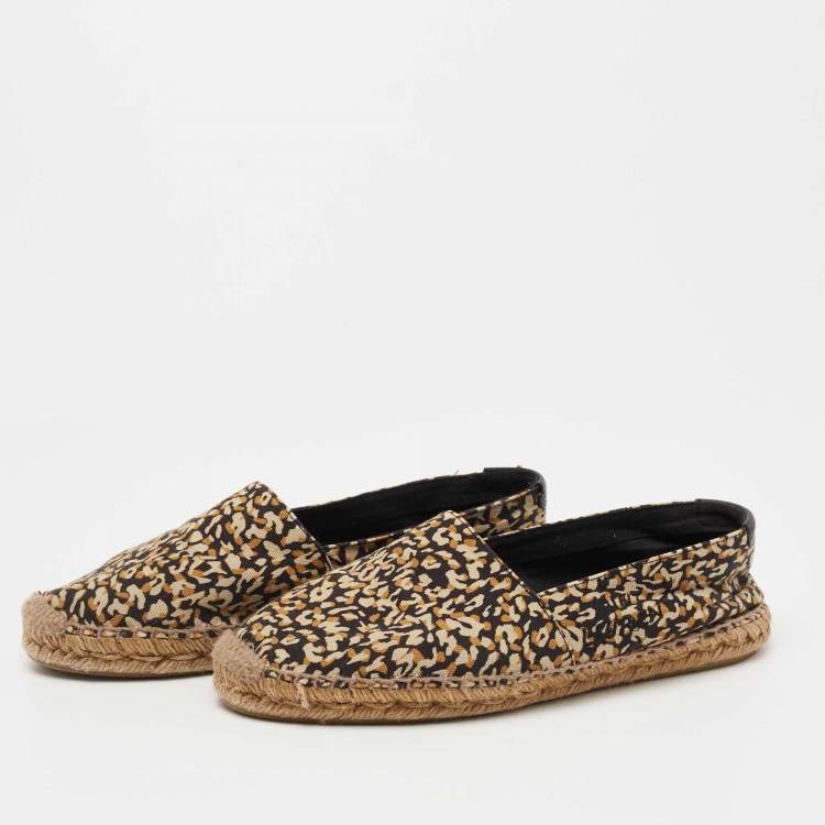 Pre Owned Saint Laurent Multicolor Canvas Slip-On Espadrilles Size 38