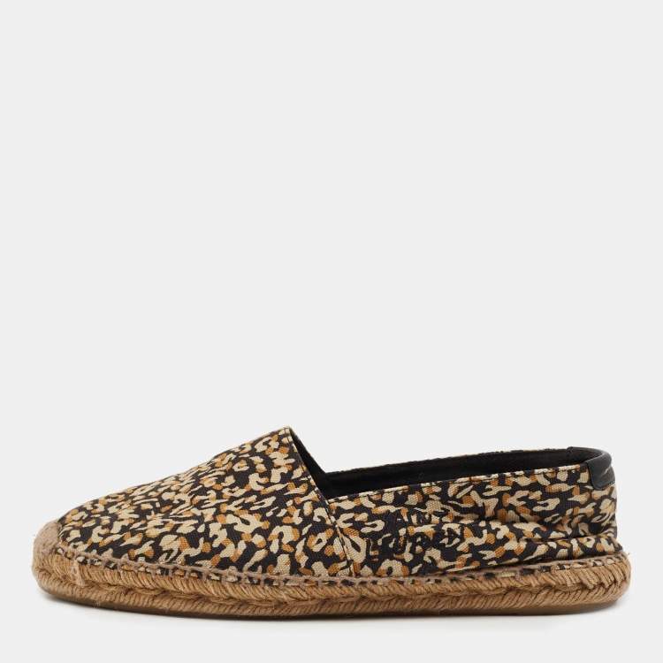 Pre Owned Saint Laurent Multicolor Canvas Slip-On Espadrilles Size 38