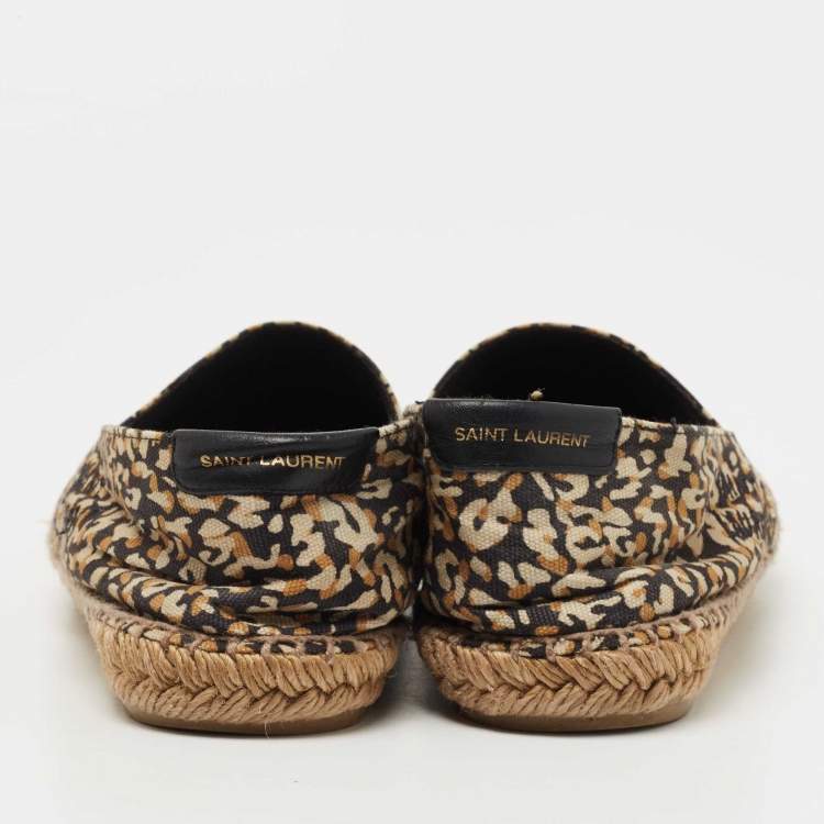 Pre Owned Saint Laurent Multicolor Canvas Slip-On Espadrilles Size 38
