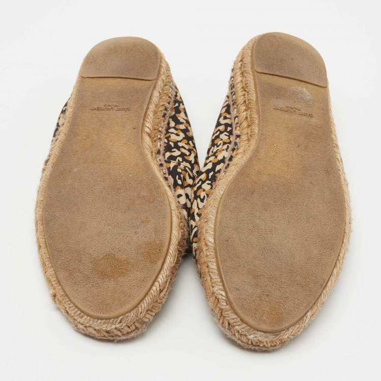 Pre Owned Saint Laurent Multicolor Canvas Slip-On Espadrilles Size 38