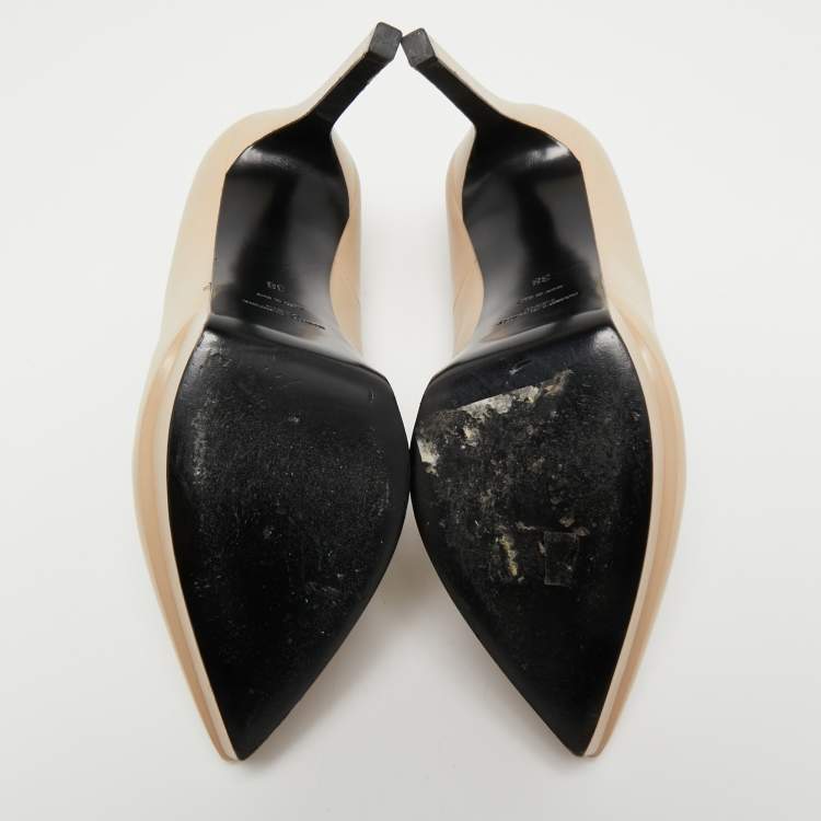 Pre Owned Saint Laurent Beige Leather Anja Pumps Size 38