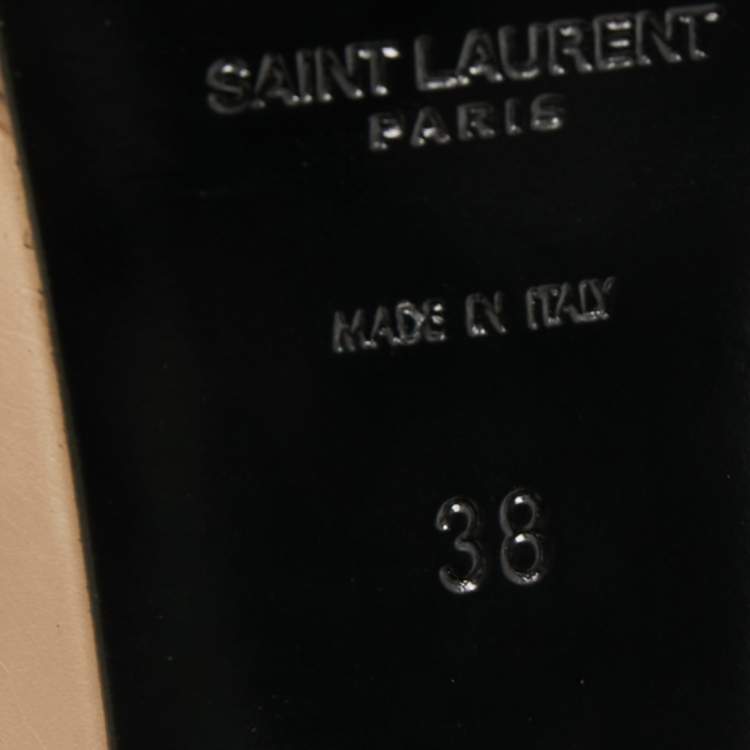Pre Owned Saint Laurent Beige Leather Anja Pumps Size 38