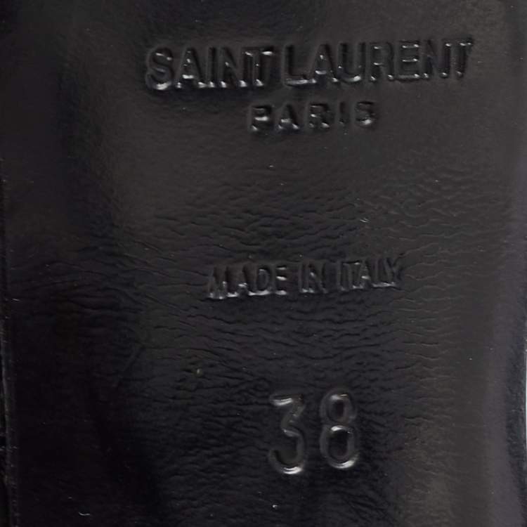 Pre Owned Saint Laurent Black Leather Tribute Sandals Size 38