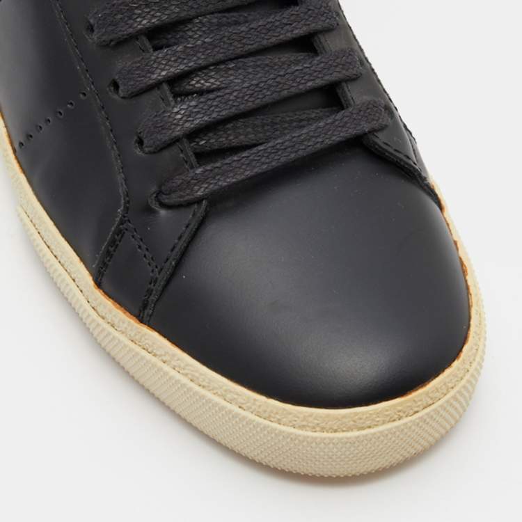 Pre Owned Saint Laurent Black Leather Low Top Sneakers Size 36