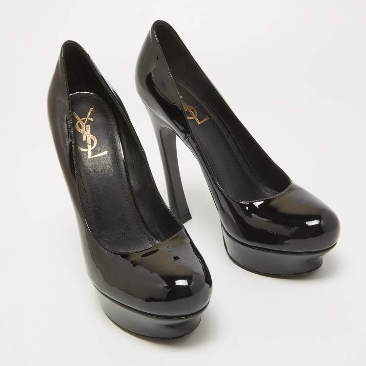 مملوكة مسبقًا Saint Laurent Black Patent Leather Tribtoo Pumps Size 40.5