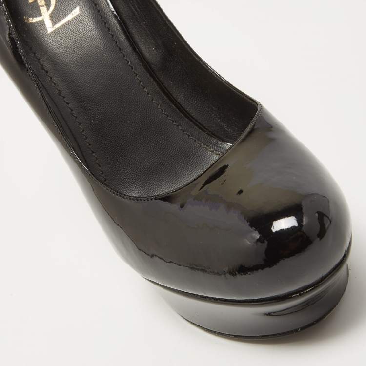 مملوكة مسبقًا Saint Laurent Black Patent Leather Tribtoo Pumps Size 40.5
