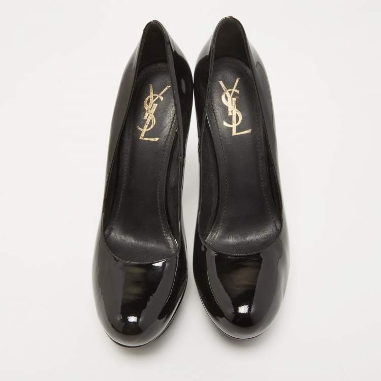 مملوكة مسبقًا Saint Laurent Black Patent Leather Tribtoo Pumps Size 40.5