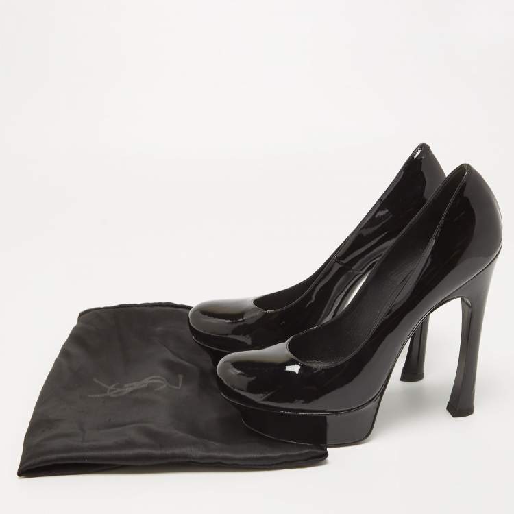 مملوكة مسبقًا Saint Laurent Black Patent Leather Tribtoo Pumps Size 40.5