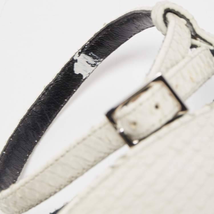 Pre Owned Saint Laurent White Python Amber Sandals Size 40