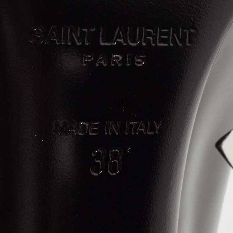 Pre Owned Saint Laurent Paris Black Patent Leather Opyum Pointed Toe Pumps Size 38