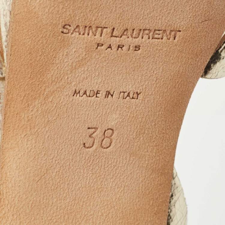 مملوكة مسبقًا Saint Laurent Gold Leather Tribute Sandals Size 38