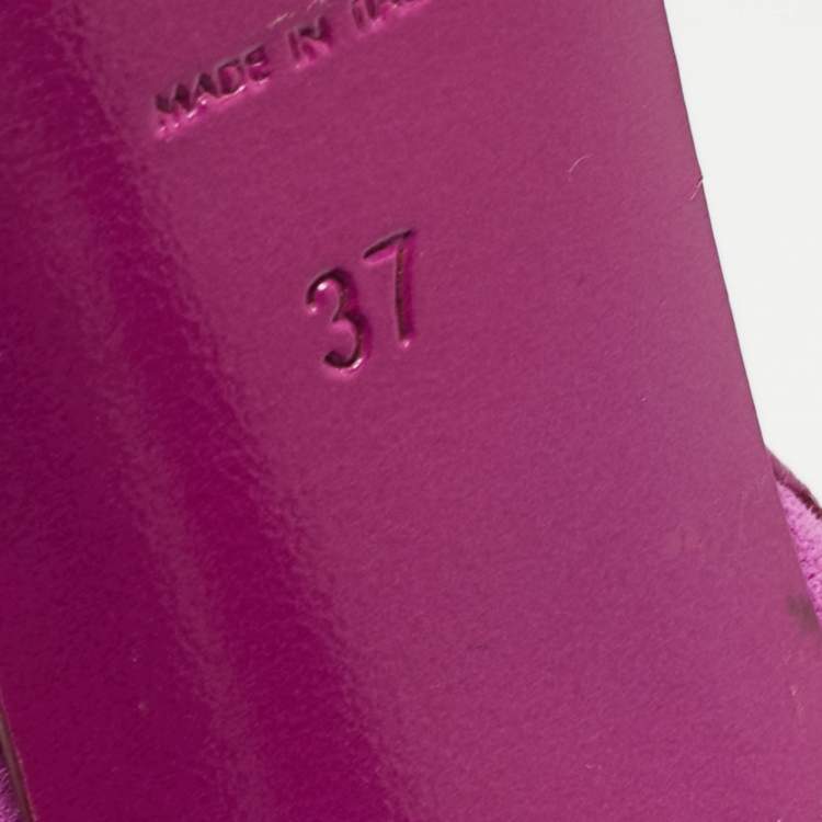 Pre Owned Saint Laurent Purple Suede Tribute Sandals Size 37