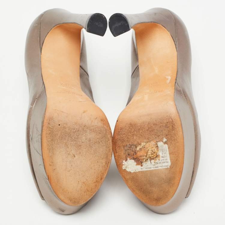 مملوكة مسبقًا Saint Laurent Metallic Leather Palais Pumps Size 38.5
