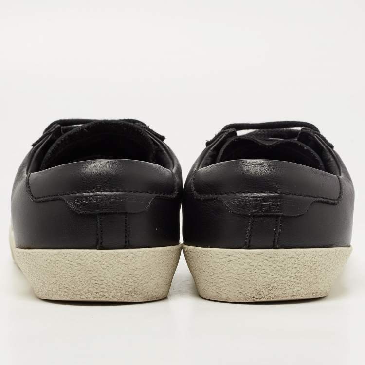 Pre Owned Saint Laurent Black Leather Court Classic SL/06 Sneakers Size 37