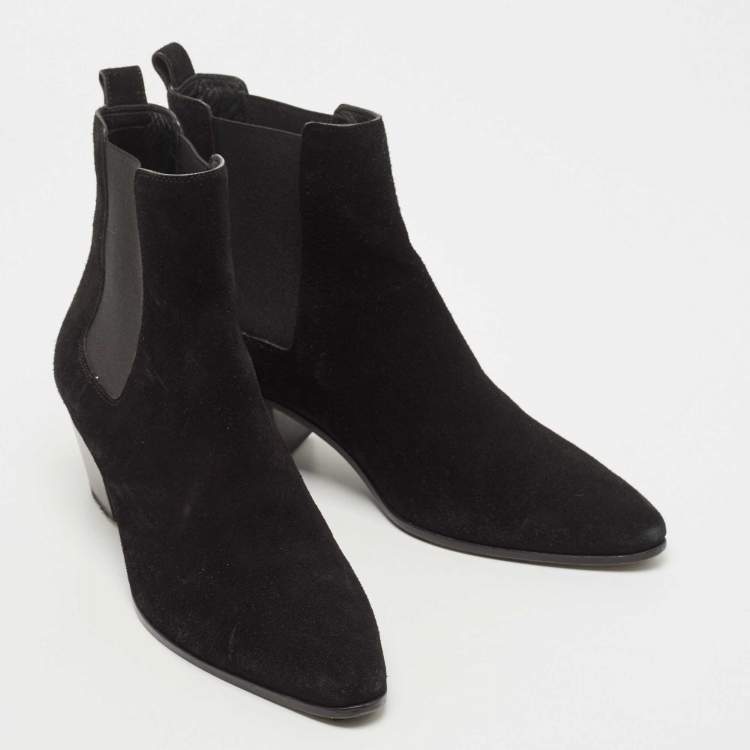 Pre Owned Saint Laurent Black  Suede Dylan Chelsea Boots Size 38