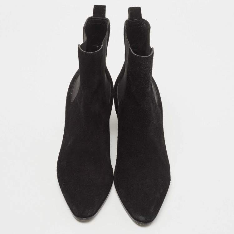 Pre Owned Saint Laurent Black  Suede Dylan Chelsea Boots Size 38